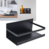 Kitchen Rack Space Saving Spice Shelf Organizer Magnetic Single Tier Iron for StorageBlack