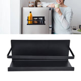 Kitchen Rack Space Saving Spice Shelf Organizer Magnetic Single Tier Iron for StorageBlack - Extra Image