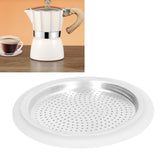 Coffee Pot Filter Sealing Ring and Filter Set Reusable Aluminum Filter Disc for Coffee Makingfor 3 People