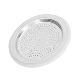 Coffee Pot Filter Sealing Ring and Filter Set Reusable Aluminum Filter Disc for Coffee Makingfor 6 People - Front View