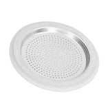 Coffee Pot Filter Sealing Ring and Filter Set Reusable Aluminum Filter Disc for Coffee Makingfor 6 People - Close-Up Angle