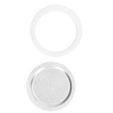 Coffee Pot Filter Sealing Ring and Filter Set Reusable Aluminum Filter Disc for Coffee Makingfor 6 People - Low Angle