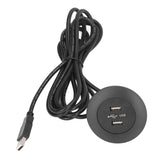 Sofa USB Charging Socket Flush Mount Installation Dual USB Charging Ports Socket for Home UseBlack - Front View