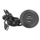 Sofa USB Charging Socket Flush Mount Installation Dual USB Charging Ports Socket for Home UseBlack