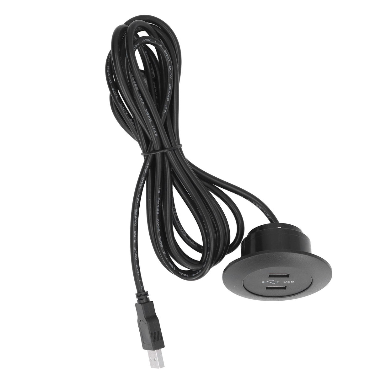 Sofa USB Charging Socket Flush Mount Installation Dual USB Charging Ports Socket for Home UseBlack