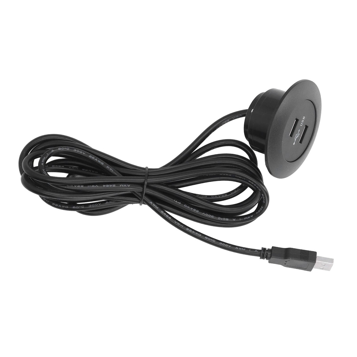 Sofa USB Charging Socket Flush Mount Installation Dual USB Charging Ports Socket for Home UseBlack