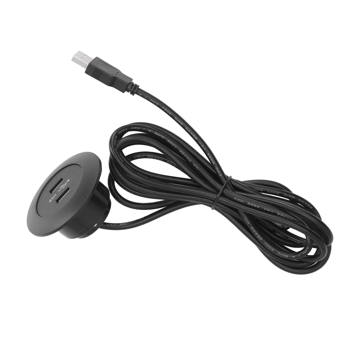 Sofa USB Charging Socket Flush Mount Installation Dual USB Charging Ports Socket for Home UseBlack