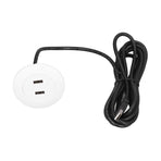 Sofa USB Charging Socket Flush Mount Installation Dual USB Charging Ports Socket for Home UseWhite
