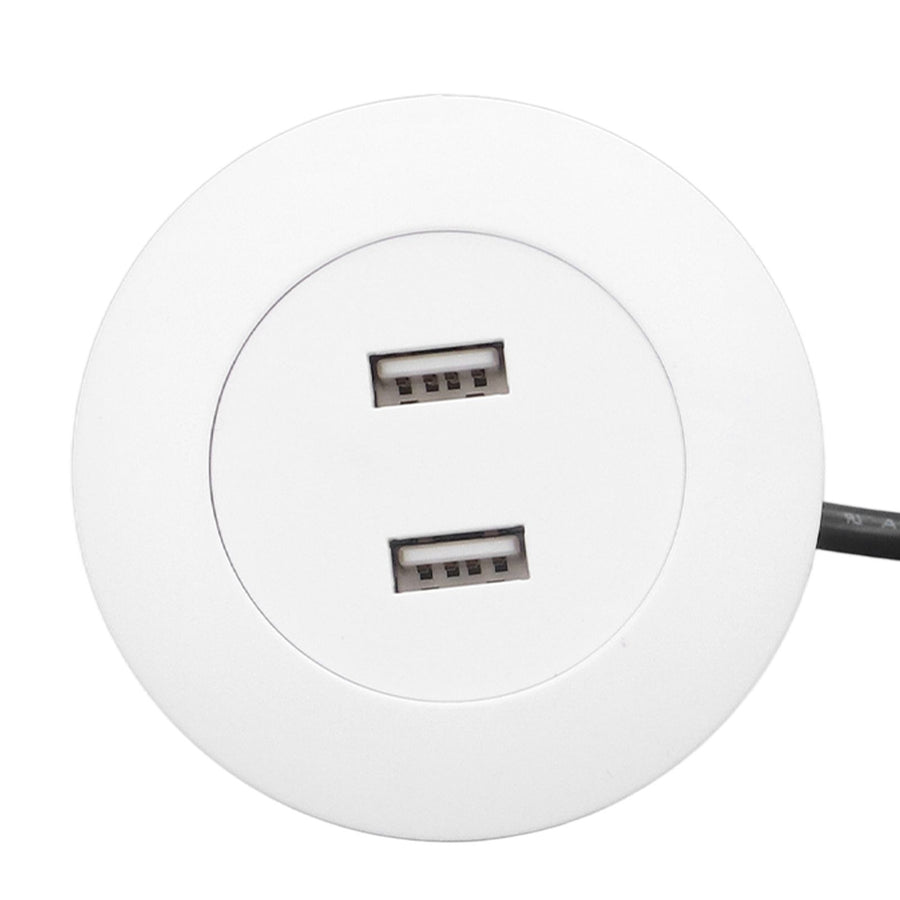 Sofa USB Charging Socket Flush Mount Installation Dual USB Charging Ports Socket for Home UseWhite