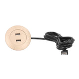 Sofa USB Charging Socket Flush Mount Installation Dual USB Charging Ports Socket for Home UseGold - Side View