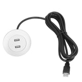 Sofa USB Charging Socket Flush Mount Installation Dual USB Charging Ports Socket for Home UseSilver - Front View