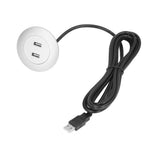 Sofa USB Charging Socket Flush Mount Installation Dual USB Charging Ports Socket for Home UseSilver - Top-Down View