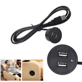 2 USB Charging Socket with 1.5m Cable Embedded Installation 5V 1A Multipurpose for Mobile Phone Cameras TabletUSB Output - Extra Image