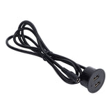 2 USB Charging Socket with 1.5m Cable Embedded Installation 5V 1A Multipurpose for Mobile Phone Cameras TabletDC5521 Output
