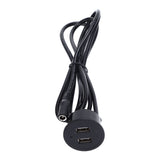 2 USB Charging Socket with 1.5m Cable Embedded Installation 5V 1A Multipurpose for Mobile Phone Cameras TabletDC5521 Output