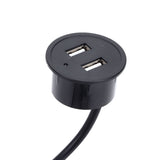 2 USB Charging Socket with 1.5m Cable Embedded Installation 5V 1A Multipurpose for Mobile Phone Cameras TabletDC5521 Output - Extra Image