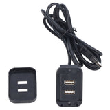 Double USB Charge Station 5V Sofa Recessed USB Power Hub Wiring Board Power Outlet Socket for Household - Front View
