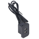 Double USB Charge Station 5V Sofa Recessed USB Power Hub Wiring Board Power Outlet Socket for Household - Top-Down View