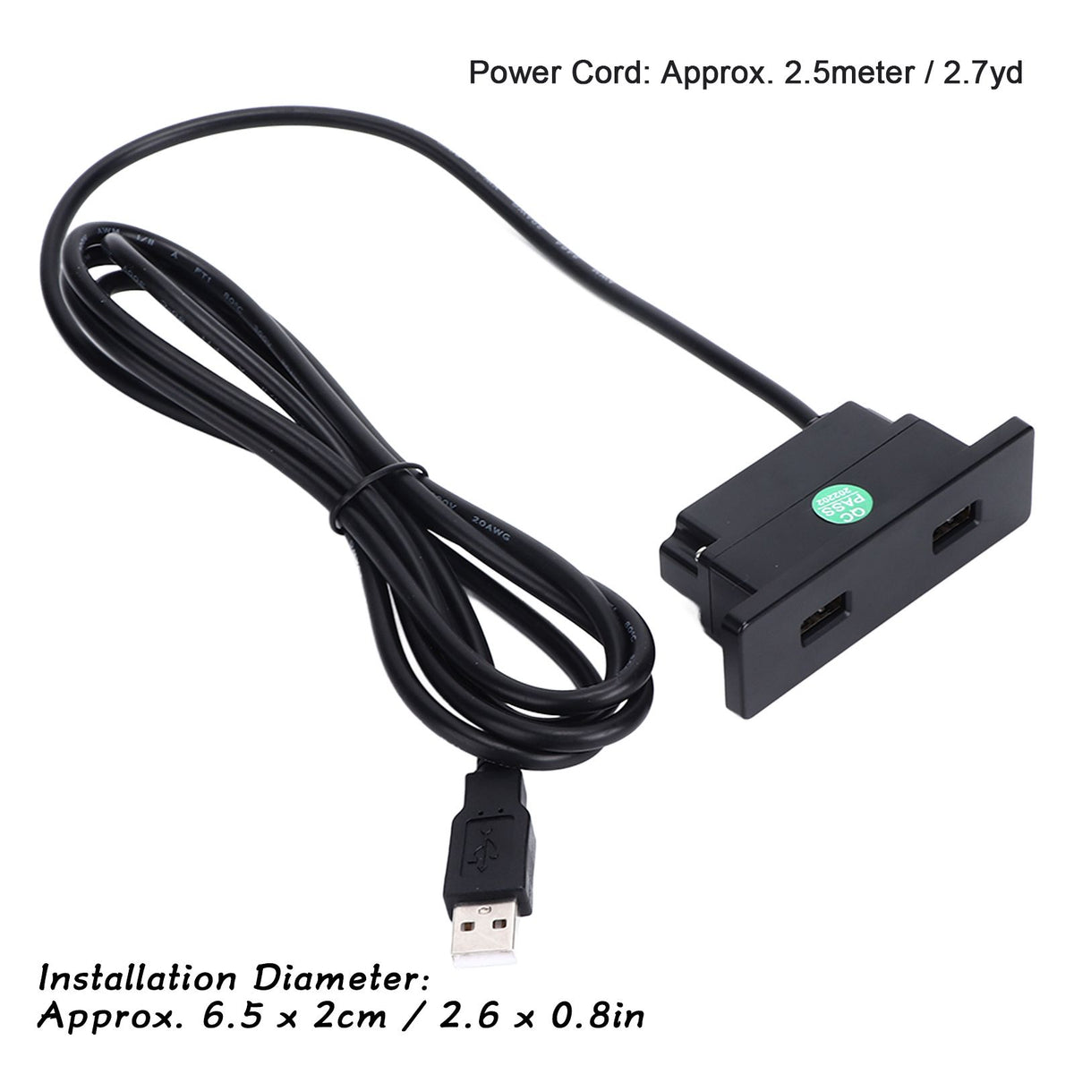 Recessed USB Power Strip Outlet 5V 2.5meter Dual USB Ports Charging Sofa Socket ABS Embedded USB Charging Socket for Phone
