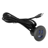 5V USB Charging Socket Outlet with 2.5m/8.2ft Power Cord Embedded Installation for Home Bedside Sofa Recliner
