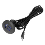 5V USB Charging Socket Outlet with 2.5m/8.2ft Power Cord Embedded Installation for Home Bedside Sofa Recliner
