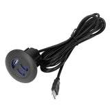 5V USB Charging Socket Outlet with 2.5m/8.2ft Power Cord Embedded Installation for Home Bedside Sofa Recliner - Front View