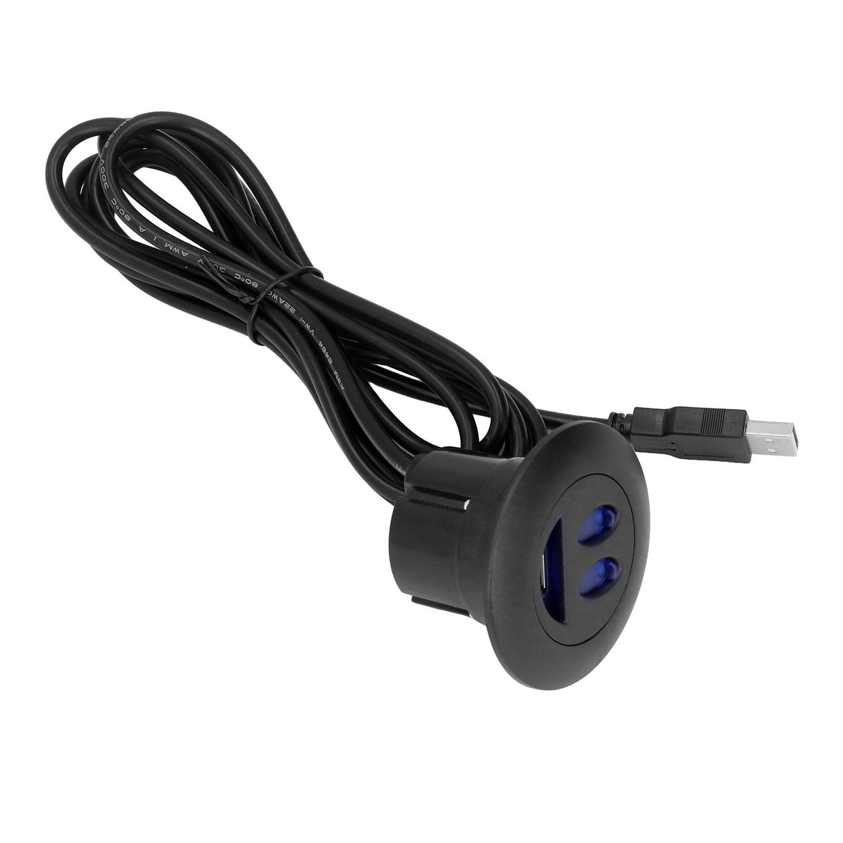 5V USB Charging Socket Outlet with 2.5m/8.2ft Power Cord Embedded Installation for Home Bedside Sofa Recliner