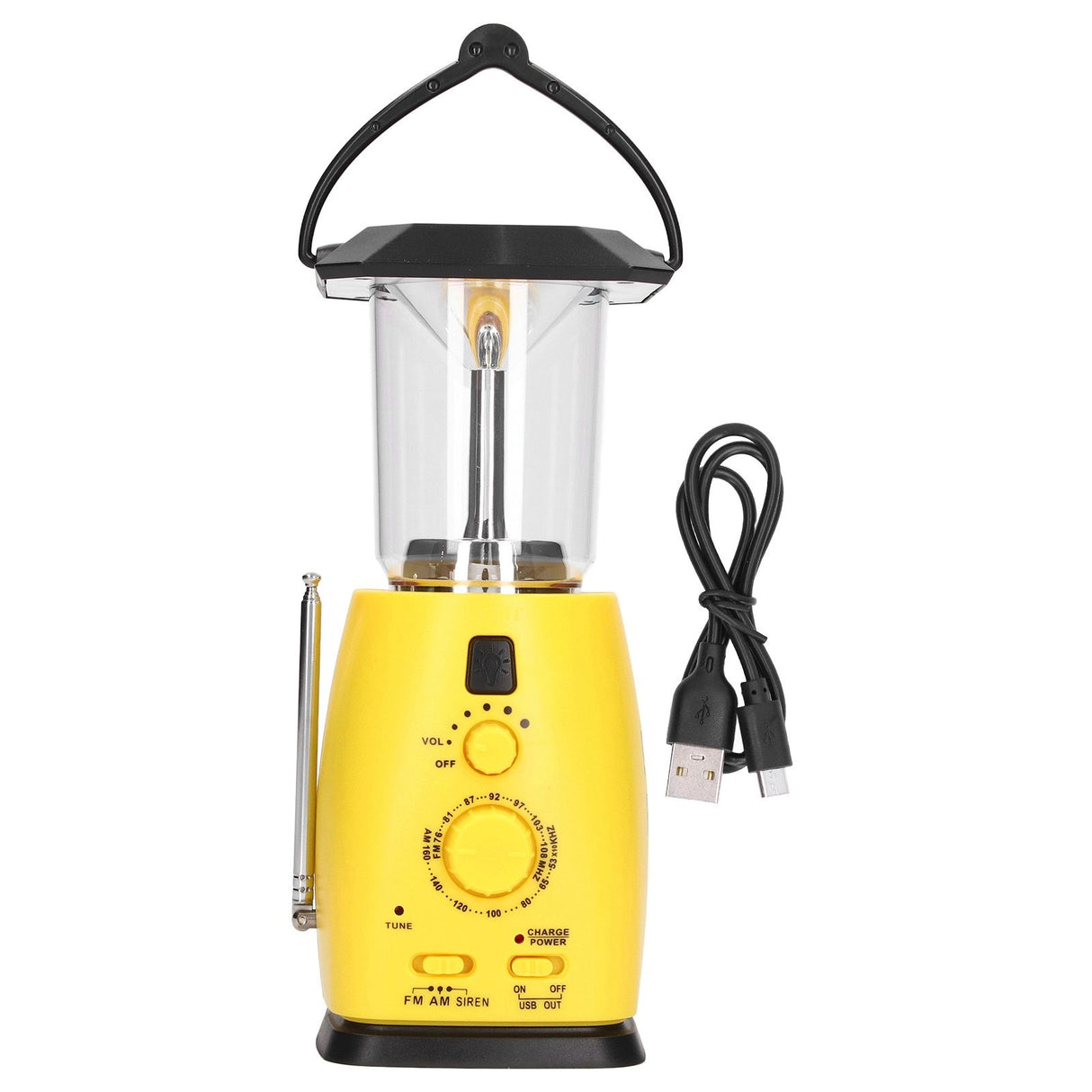 LED Camping Lantern Solar Hand Crank Battery Charging Adjustable Brightness 8 LEDs Support FM AM Function LED Lantern