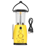 LED Camping Lantern Solar Hand Crank Battery Charging Adjustable Brightness 8 LEDs Support FM AM Function LED Lantern