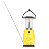 LED Camping Lantern Solar Hand Crank Battery Charging Adjustable Brightness 8 LEDs Support FM AM Function LED Lantern - Front View