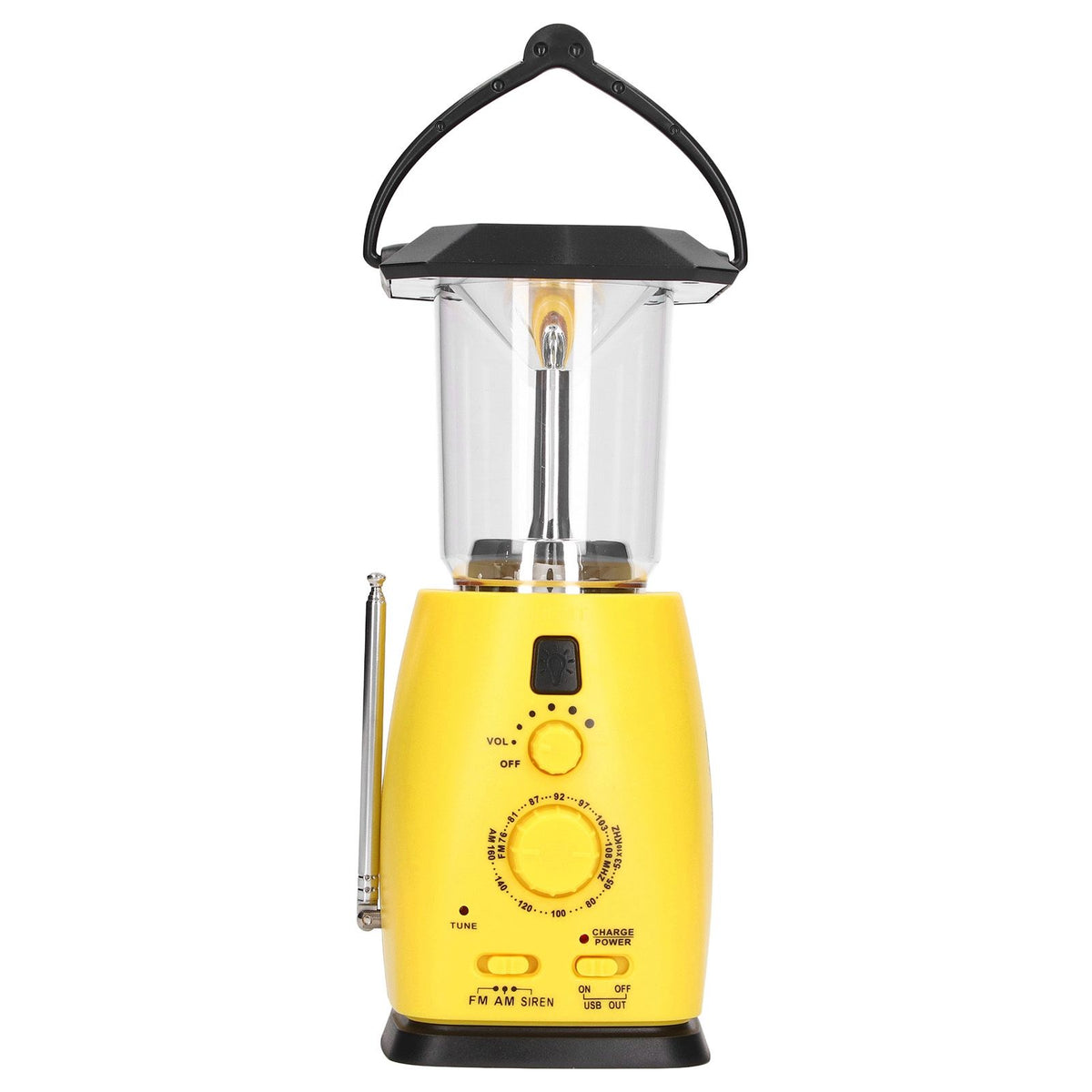 LED Camping Lantern Solar Hand Crank Battery Charging Adjustable Brightness 8 LEDs Support FM AM Function LED Lantern