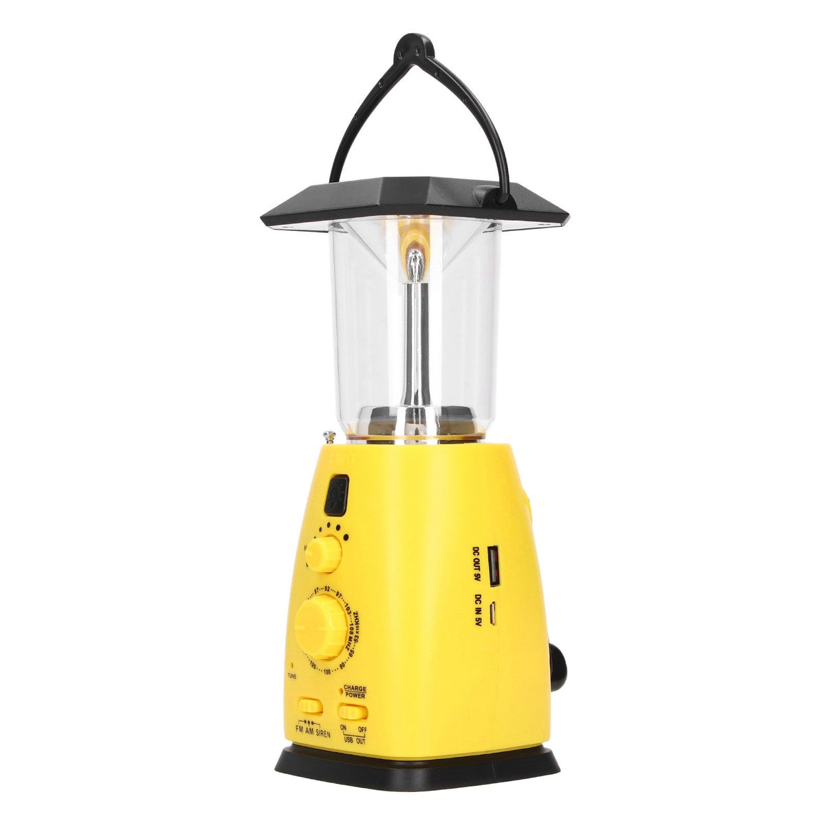 LED Camping Lantern Solar Hand Crank Battery Charging Adjustable Brightness 8 LEDs Support FM AM Function LED Lantern