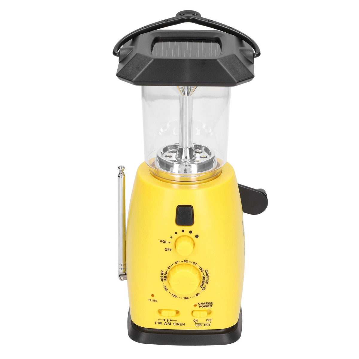 LED Camping Lantern Solar Hand Crank Battery Charging Adjustable Brightness 8 LEDs Support FM AM Function LED Lantern