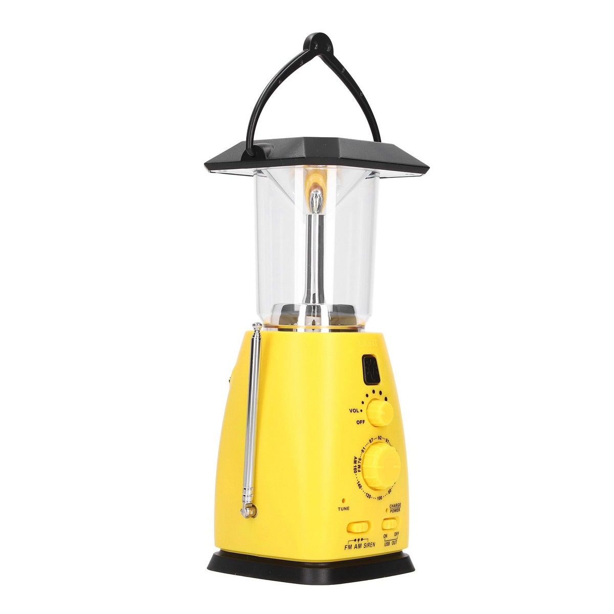LED Camping Lantern Solar Hand Crank Battery Charging Adjustable Brightness 8 LEDs Support FM AM Function LED Lantern