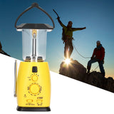 LED Camping Lantern Solar Hand Crank Battery Charging Adjustable Brightness 8 LEDs Support FM AM Function LED Lantern - Extra Image