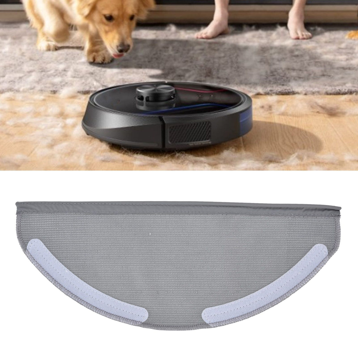 2Pcs Robot Vacuum Replacement Mopping Cloths Strong Water Absorption Soft Microfiber Washable Replacement Mopping Cloths