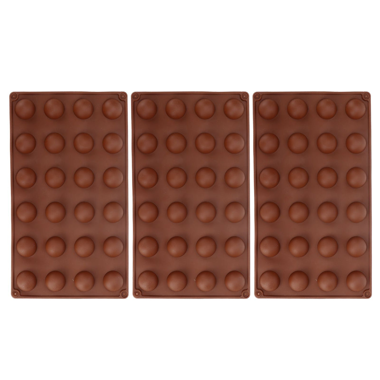 3pcs Silicone Mould 24‑Hole Soft Semi Sphere Baking Mold for Chocolate Jelly Mousse Soap