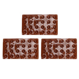3pcs Silicone Mould 24‑Hole Soft Semi Sphere Baking Mold for Chocolate Jelly Mousse Soap - Side View