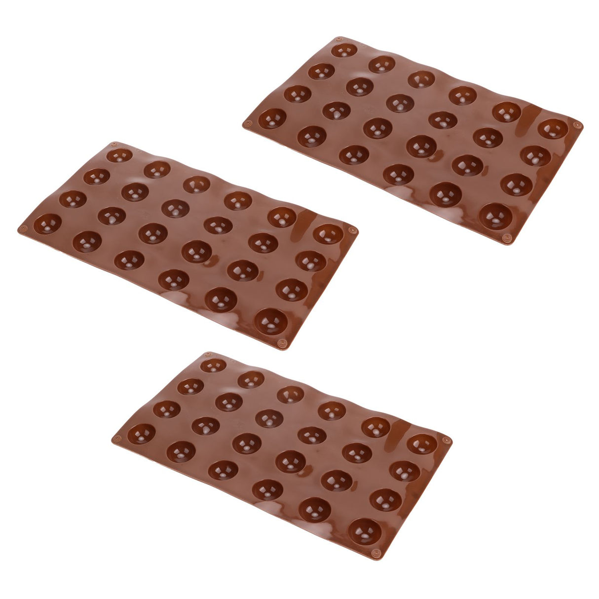 3pcs Silicone Mould 24‑Hole Soft Semi Sphere Baking Mold for Chocolate Jelly Mousse Soap