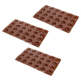 3pcs Silicone Mould 24‑Hole Soft Semi Sphere Baking Mold for Chocolate Jelly Mousse Soap - Top-Down View