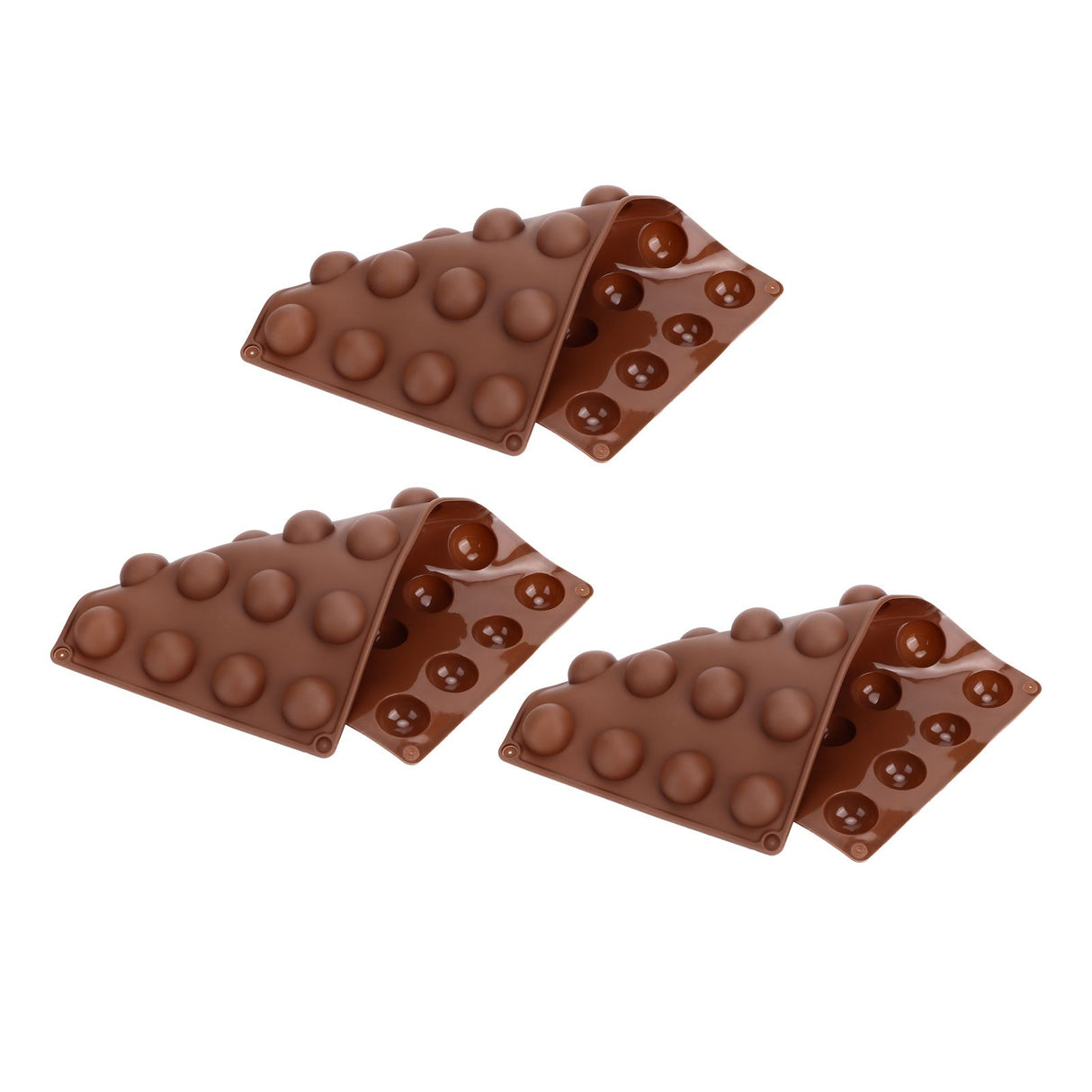 3pcs Silicone Mould 24‑Hole Soft Semi Sphere Baking Mold for Chocolate Jelly Mousse Soap