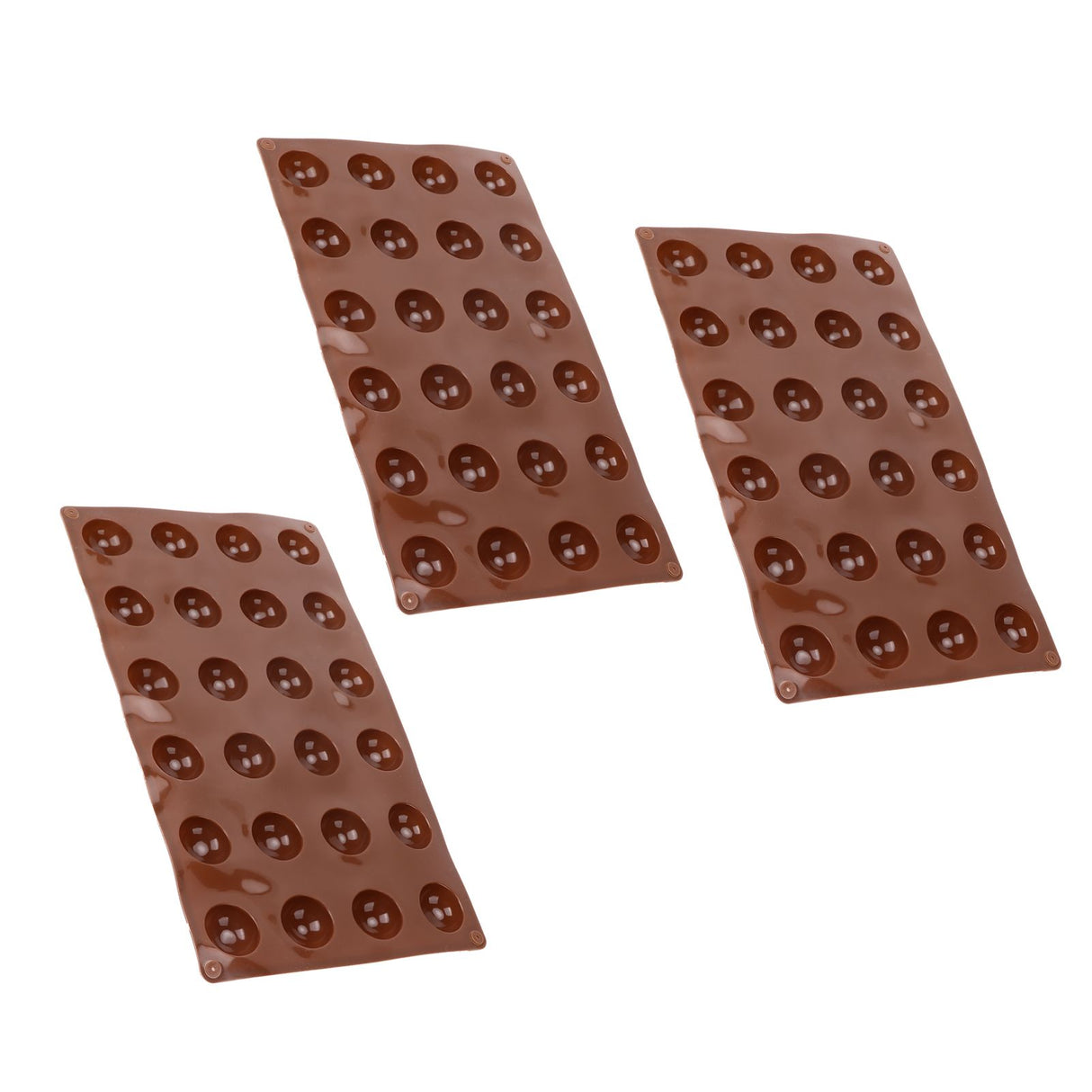 3pcs Silicone Mould 24‑Hole Soft Semi Sphere Baking Mold for Chocolate Jelly Mousse Soap