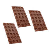 3pcs Silicone Mould 24‑Hole Soft Semi Sphere Baking Mold for Chocolate Jelly Mousse Soap - Rear View