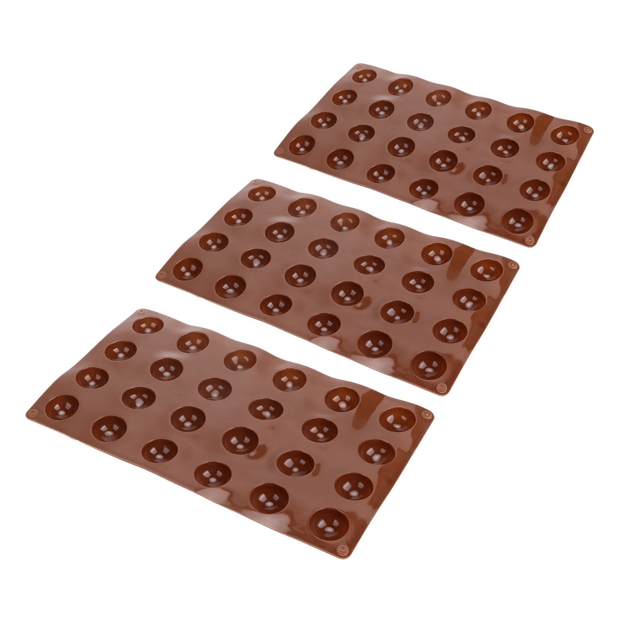 3pcs Silicone Mould 24‑Hole Soft Semi Sphere Baking Mold for Chocolate Jelly Mousse Soap