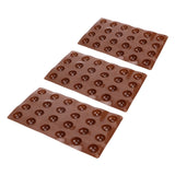3pcs Silicone Mould 24‑Hole Soft Semi Sphere Baking Mold for Chocolate Jelly Mousse Soap - Low Angle
