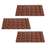 3pcs Silicone Mould 24‑Hole Soft Semi Sphere Baking Mold for Chocolate Jelly Mousse Soap