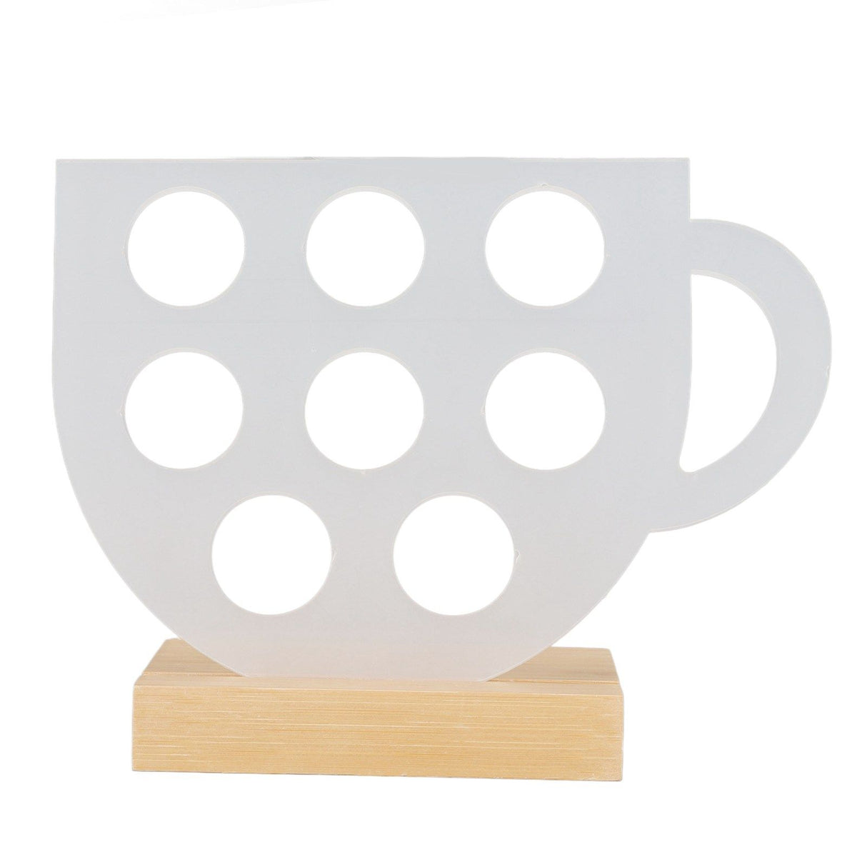 8 Holes Capsule Coffee Stand Cup Shape Acrylic Coffee Pods Storage Holder with Bamboo Base