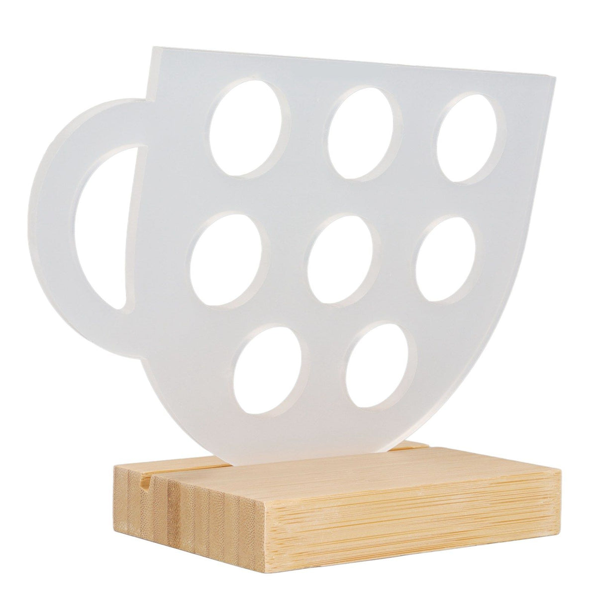 8 Holes Capsule Coffee Stand Cup Shape Acrylic Coffee Pods Storage Holder with Bamboo Base