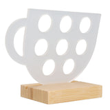 8 Holes Capsule Coffee Stand Cup Shape Acrylic Coffee Pods Storage Holder with Bamboo Base