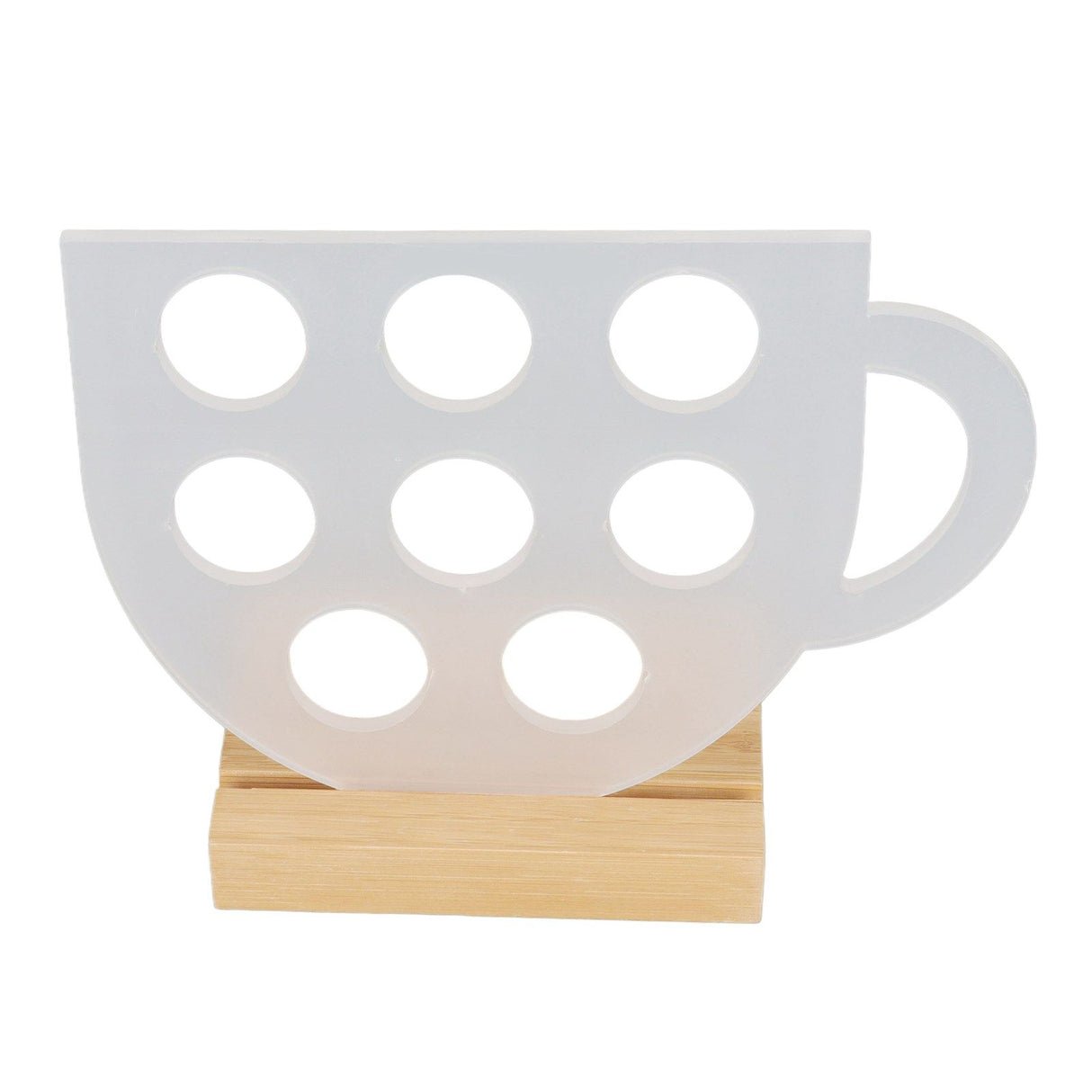 8 Holes Capsule Coffee Stand Cup Shape Acrylic Coffee Pods Storage Holder with Bamboo Base